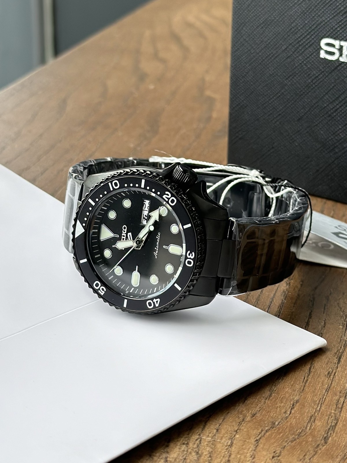 Seiko SRPD63K1 All Black Dial Automatic 5 Sports Men’s Dive Style Watch