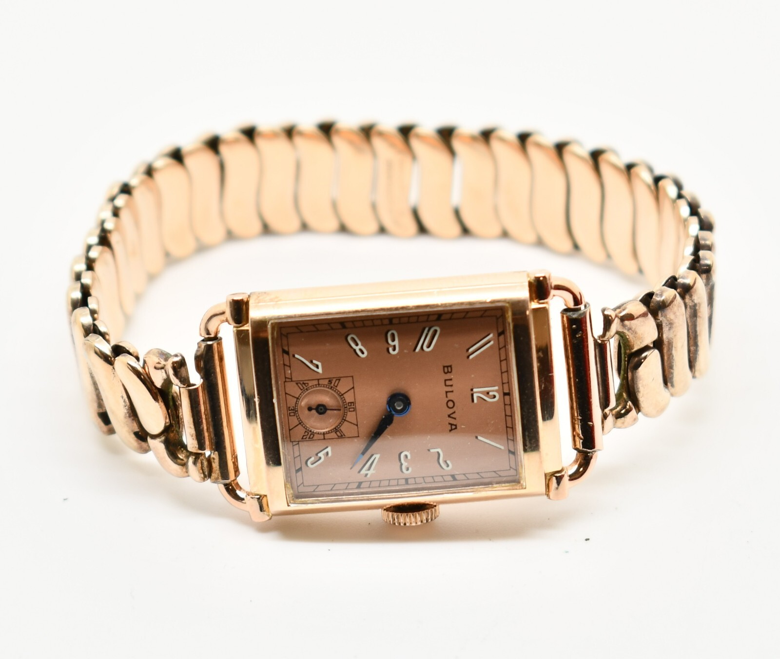 1930’s Bulova 21 Jewel Rose Gold Filled Case Wristwatch #WATCH138