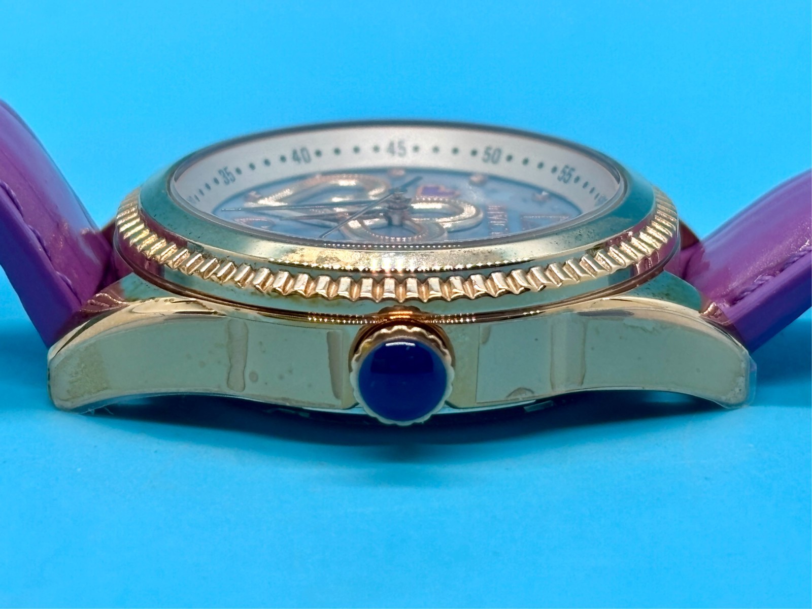 Invicta Wildflower Lady Watch 37136 Purple Leather Band Mother of Pearl Face NIB