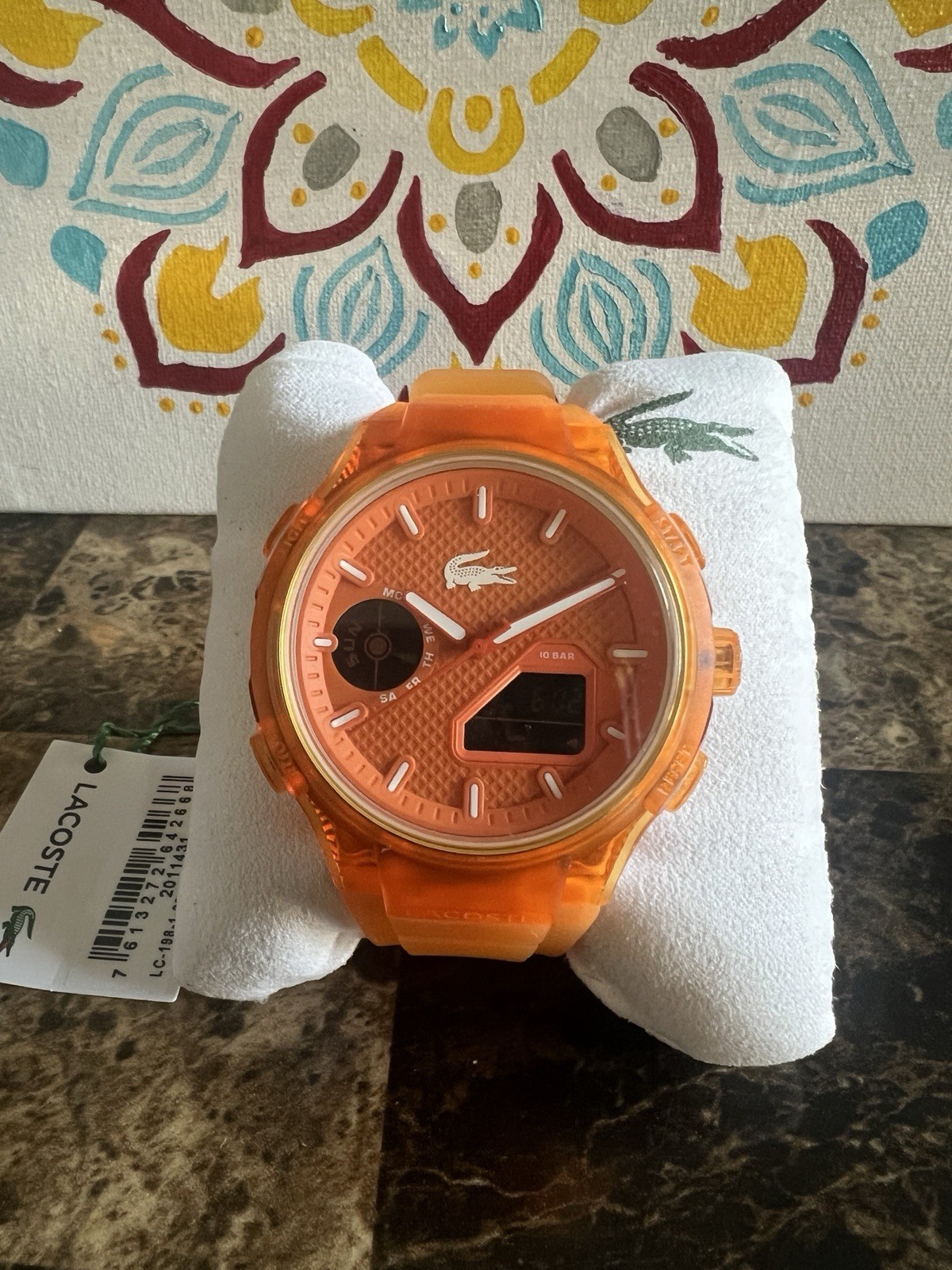 Lacoste LC33 Analog & Digital Orange Silicone Strap Men Watch 45mm 2011431