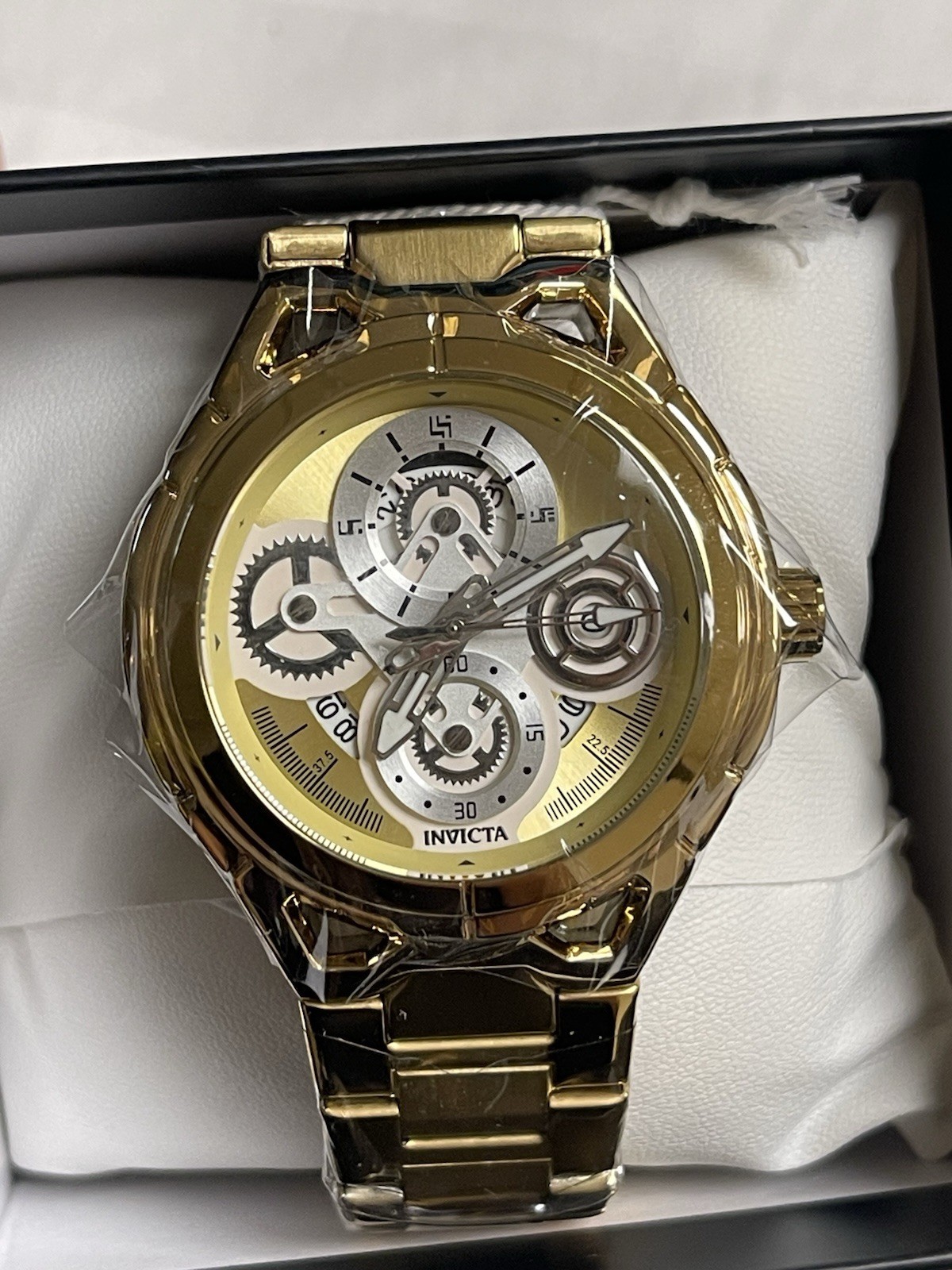 NEW 79013- Invicta S1 Rally Men 44 mm Metal Gold Silver + Gold Dial Ax32 Quartz