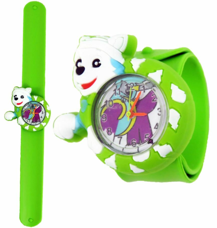 Paw Patrol Everest Green Kids Analogue Wrist Watch Kids Slap On Snap Watch