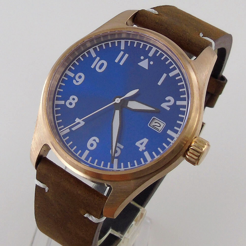 brushe 39mm Tandorio blue dial NH35 automatic mens watch CUSN8 solid Bronze case
