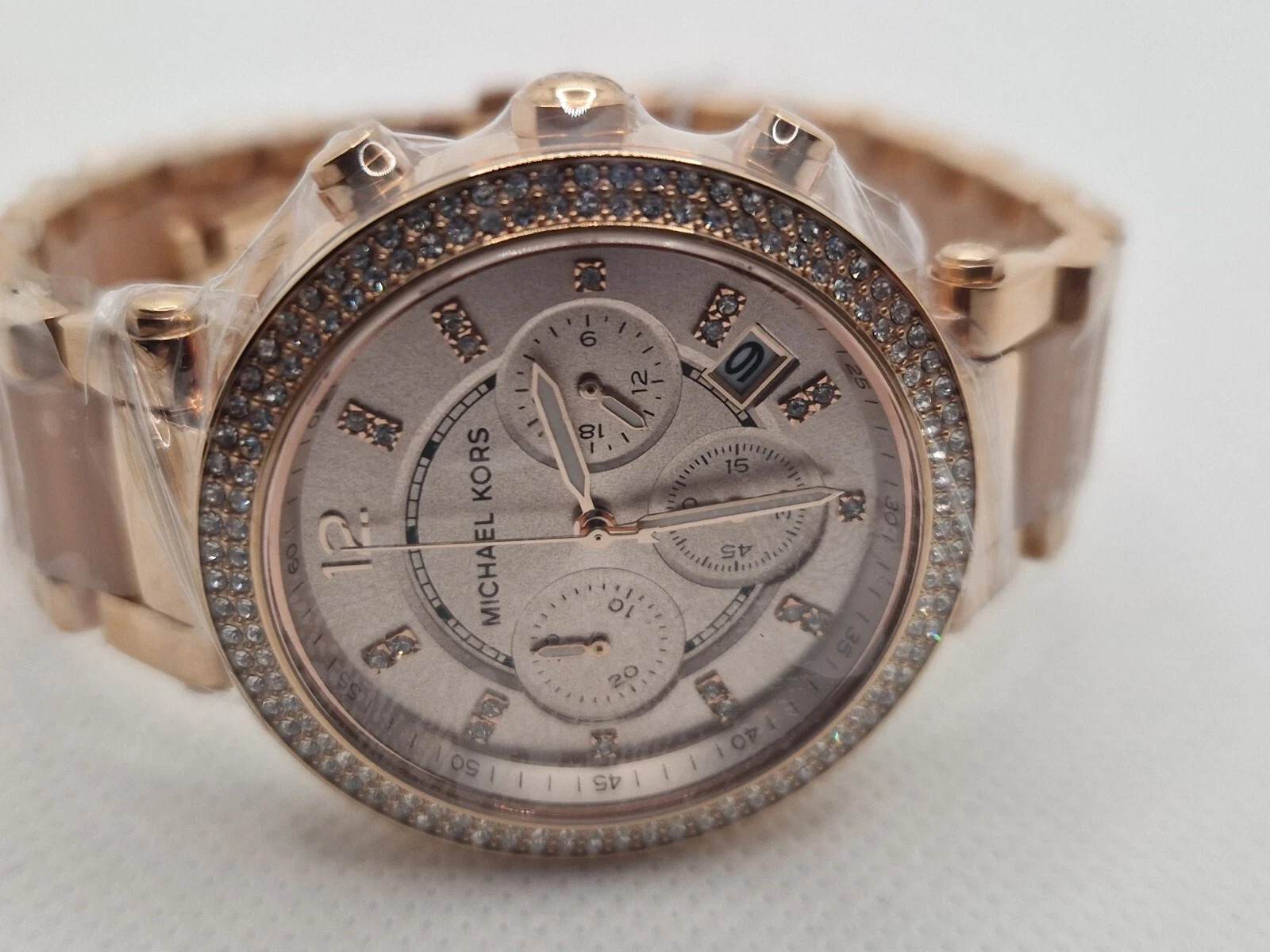 MICHAEL KORS PARKER MK5896 WOMEN WATCH ROSE GOLD WITH CRYSTALS NEW WITH BOX
