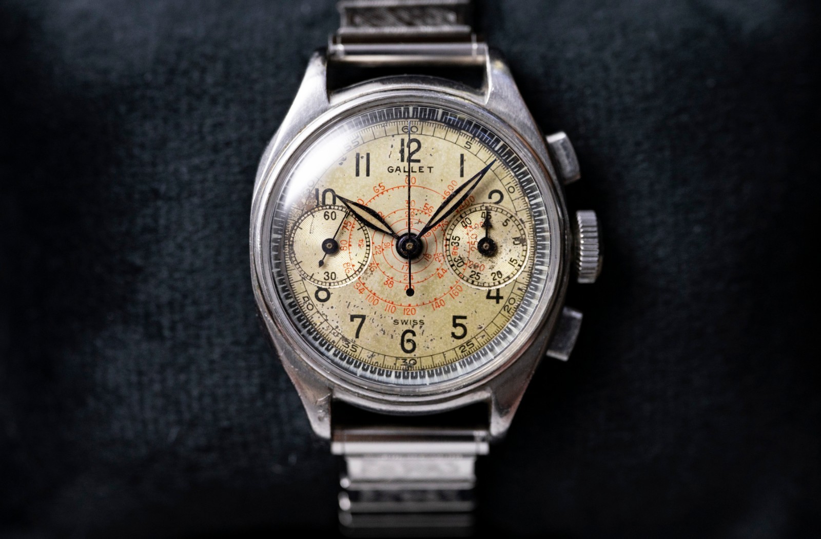 Gallet Commander Chronograph Watch – Excelsior Park – Black Telemeter – 1940s
