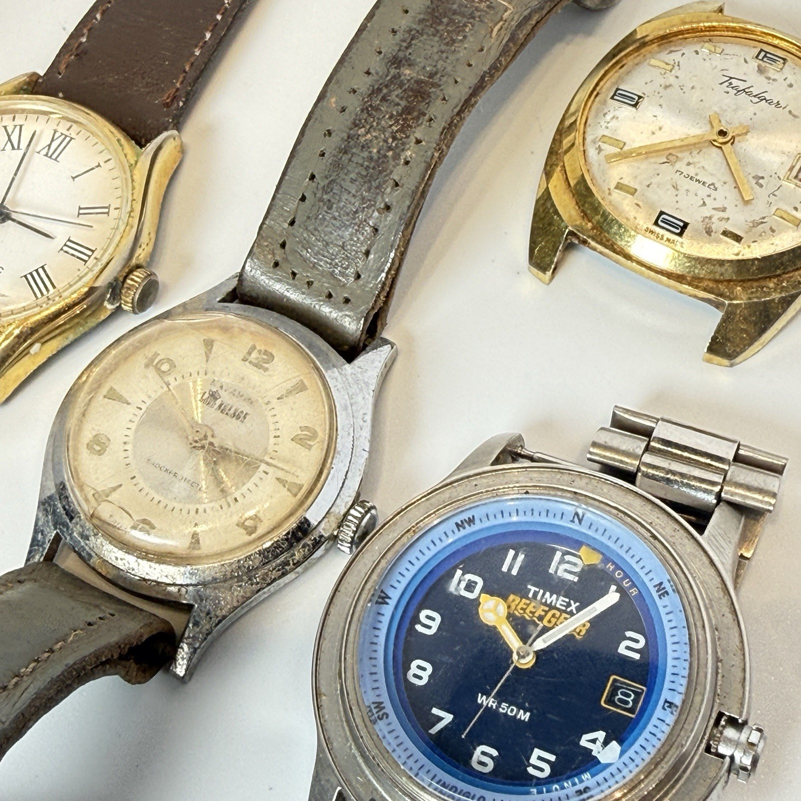 Lot of Vintage Wrist Watches – Elgin, Helbros , Catena , Timex FOR PARTS REPAIR