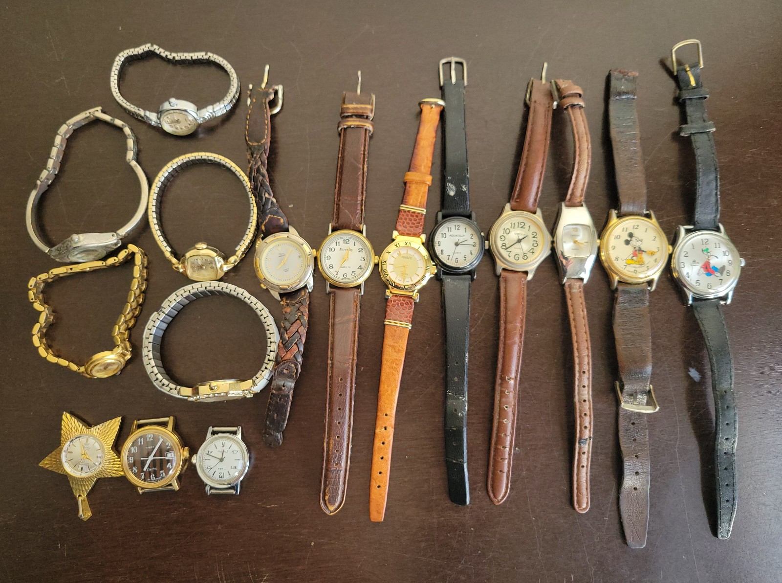 Lot of 16 mixed wrist watches various brands for parts or repair