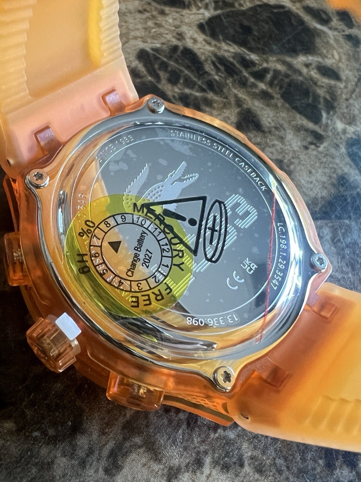 Lacoste LC33 Analog & Digital Orange Silicone Strap Men Watch 45mm 2011431