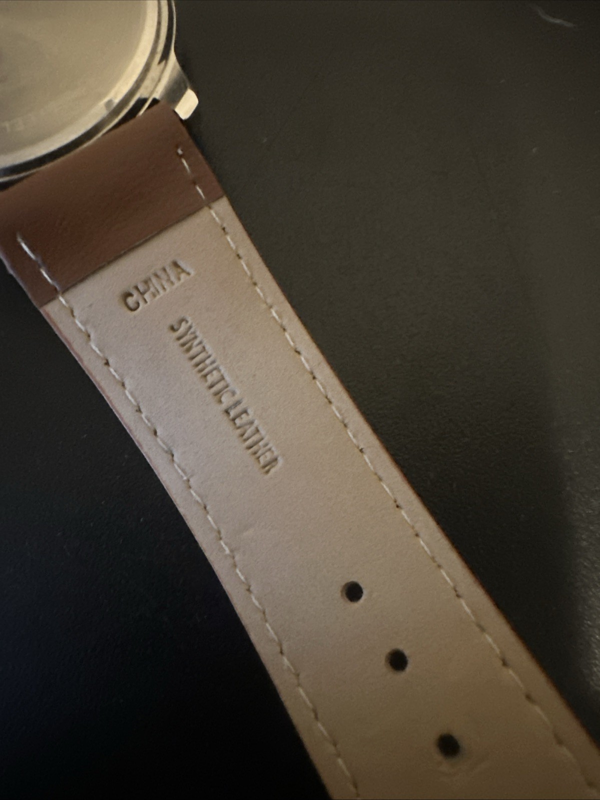 George Diamond Men’s Quartz Wristwatch Blue Dial Date Brown Leather Strap 40mm