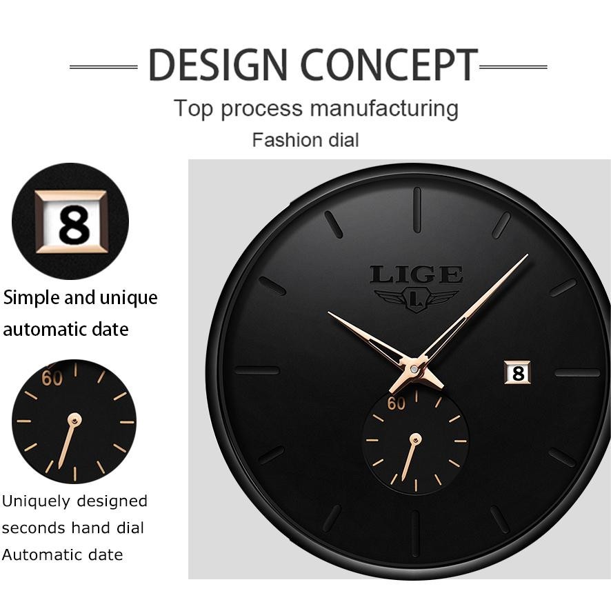 Luxury Men Watch Quartz Analog Date Ultra-thin Mesh Strap Man Wristwatch Gift