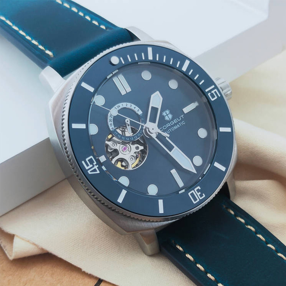 42mm Corgeut black blue green bezel sapphire glass NH39 Automatic men’s watch