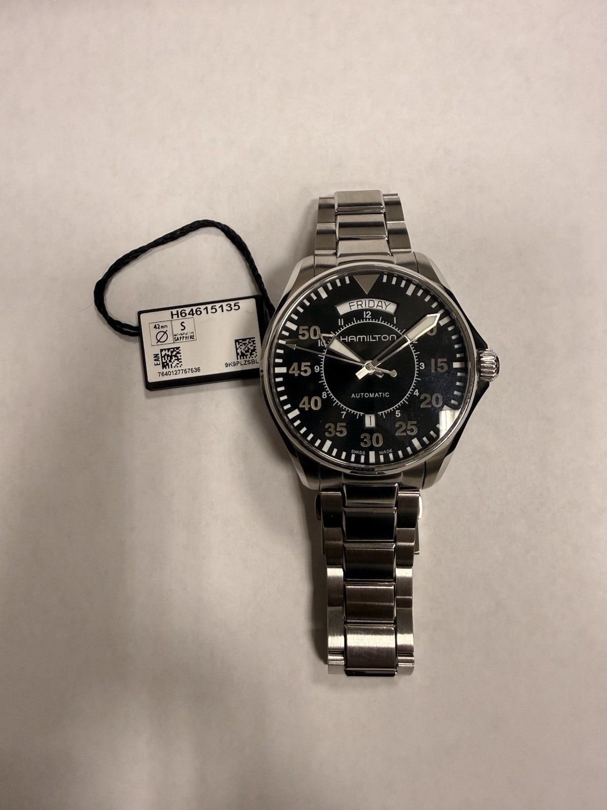 Hamilton Men’s Automatic Day-Date 42mm Black Dial SS Bracelet 100m
