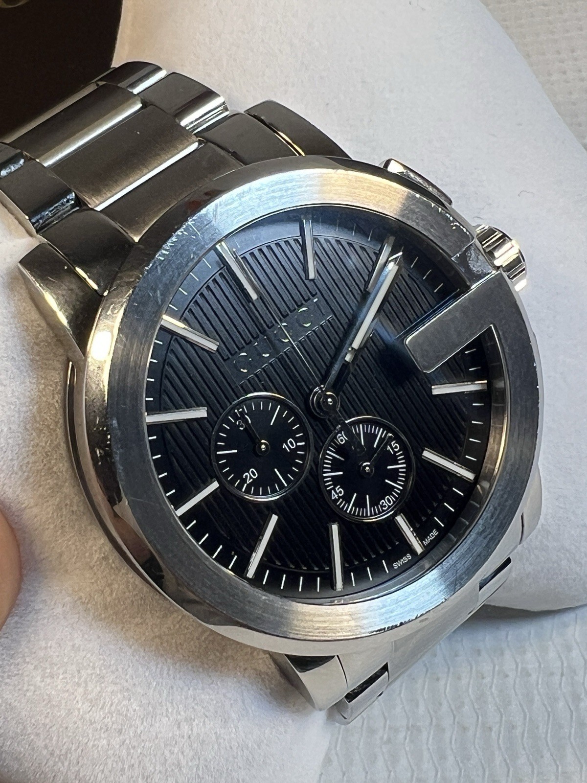 Gucci G-Chrono 44mm Men’s Watch Black Dial Quartz Full Set New Battery