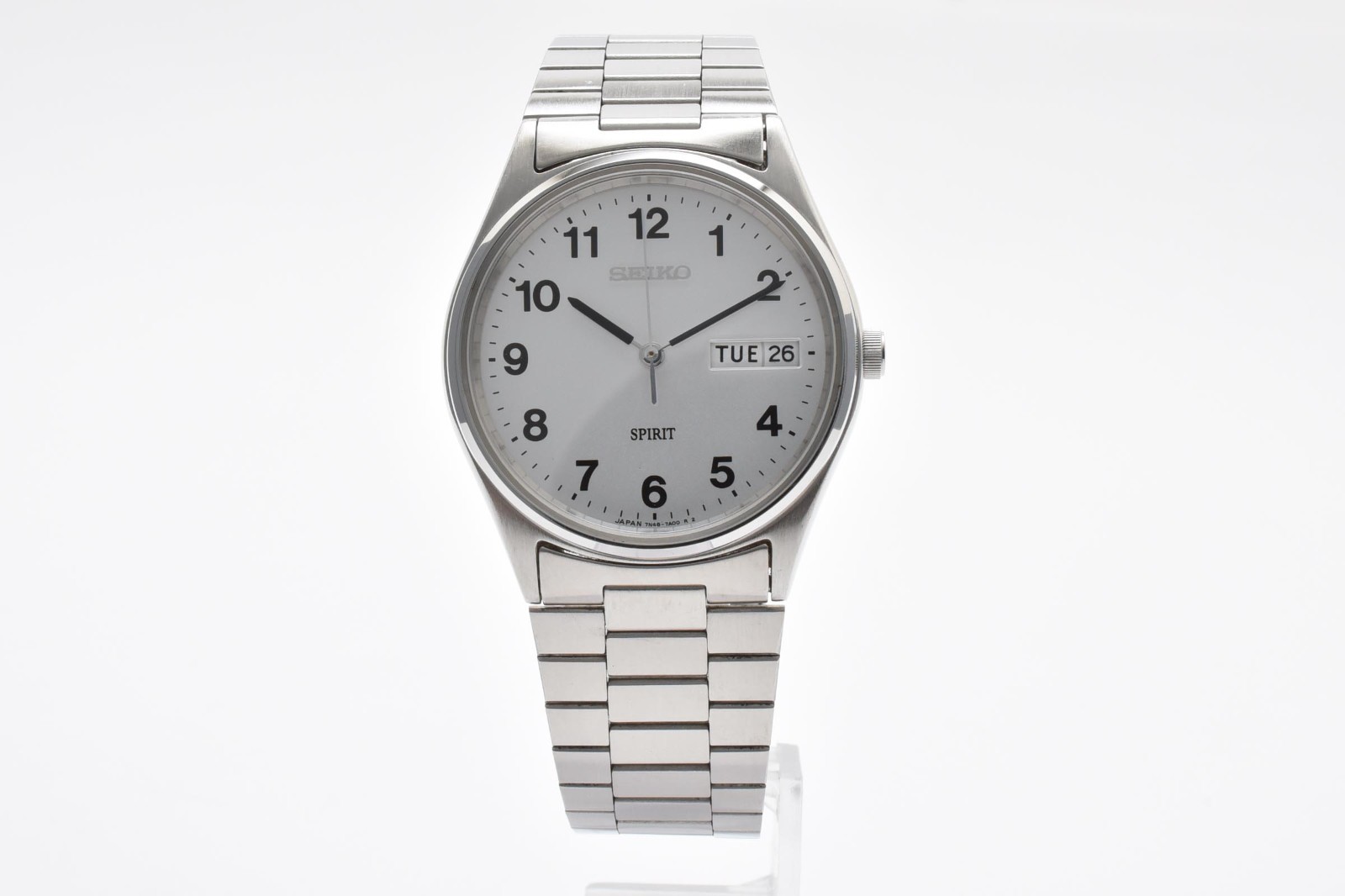 [Near MINT] SEIKO Spirit 7N48-7A00 Quartz Men’s Watch White Dial Day Date Japan