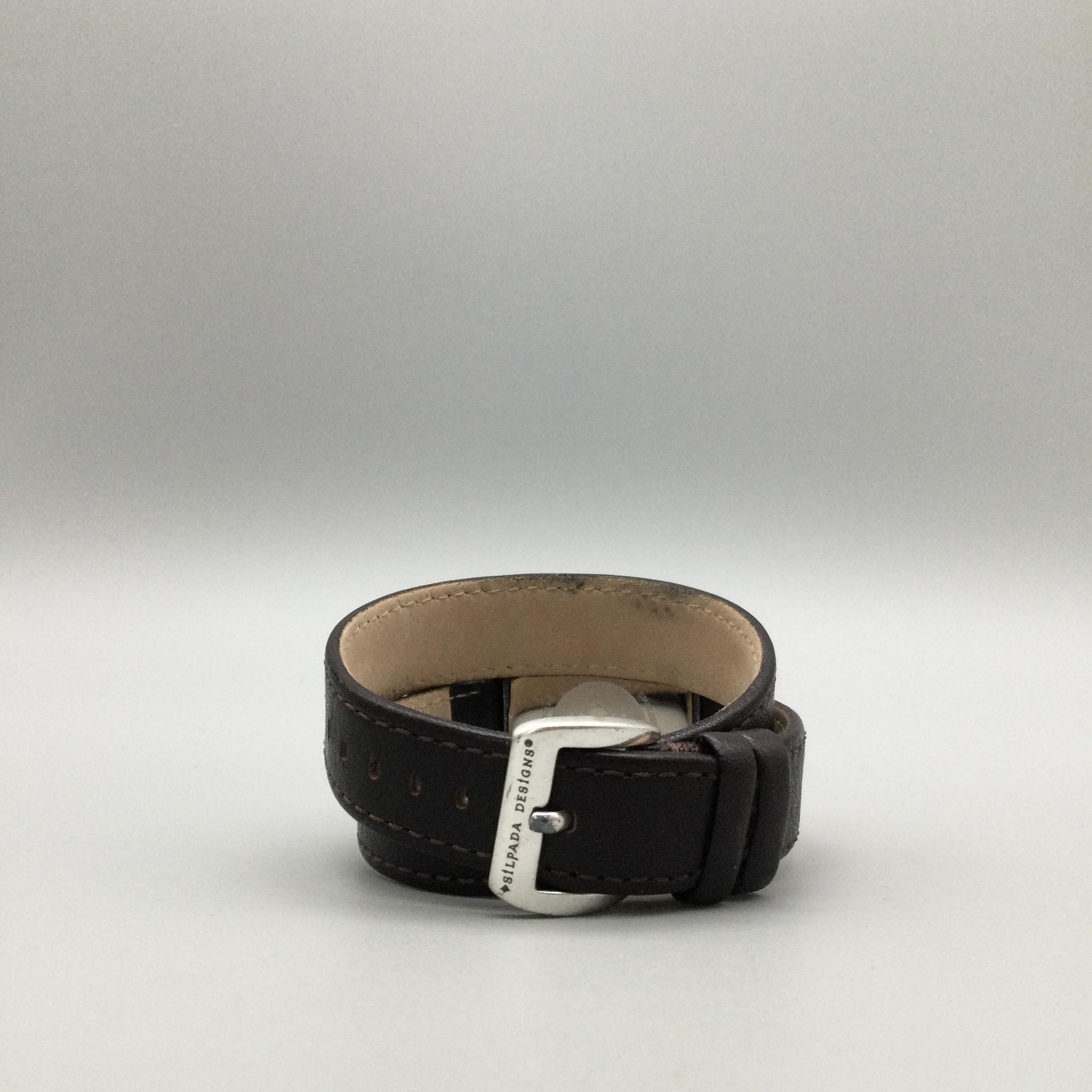 Silpada Designs Womens Watch 29mm Silver Tone Brown Leather Wrap New Battery