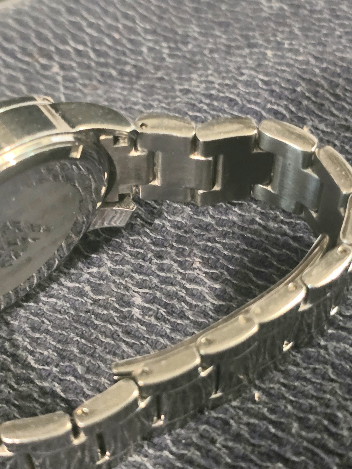 Silpada Watch Stainless Steel Silver CZ Baguettes Finishing Touch 41mm