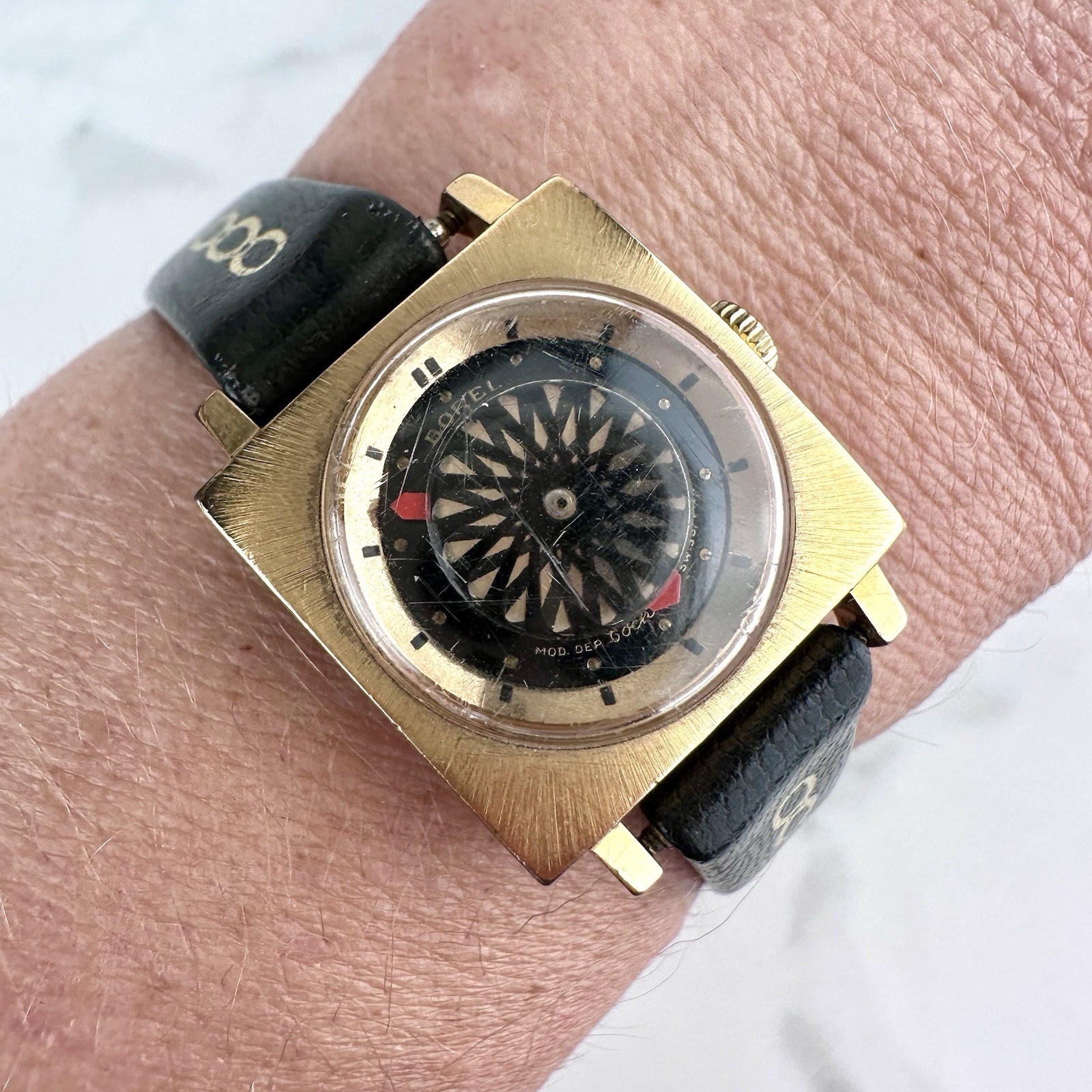 Vintage Ernest Borel Cocktail Watch Kaleidoscope Dial 17 Jewels Manual RUNNING