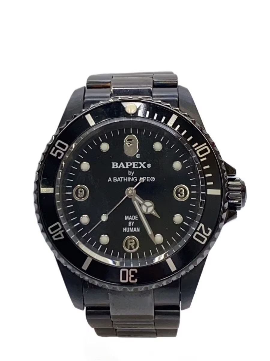 A BATHING APE CLASSIC TYPE 1 44mm Black Dial Automatic Wristwatch #2nW3813
