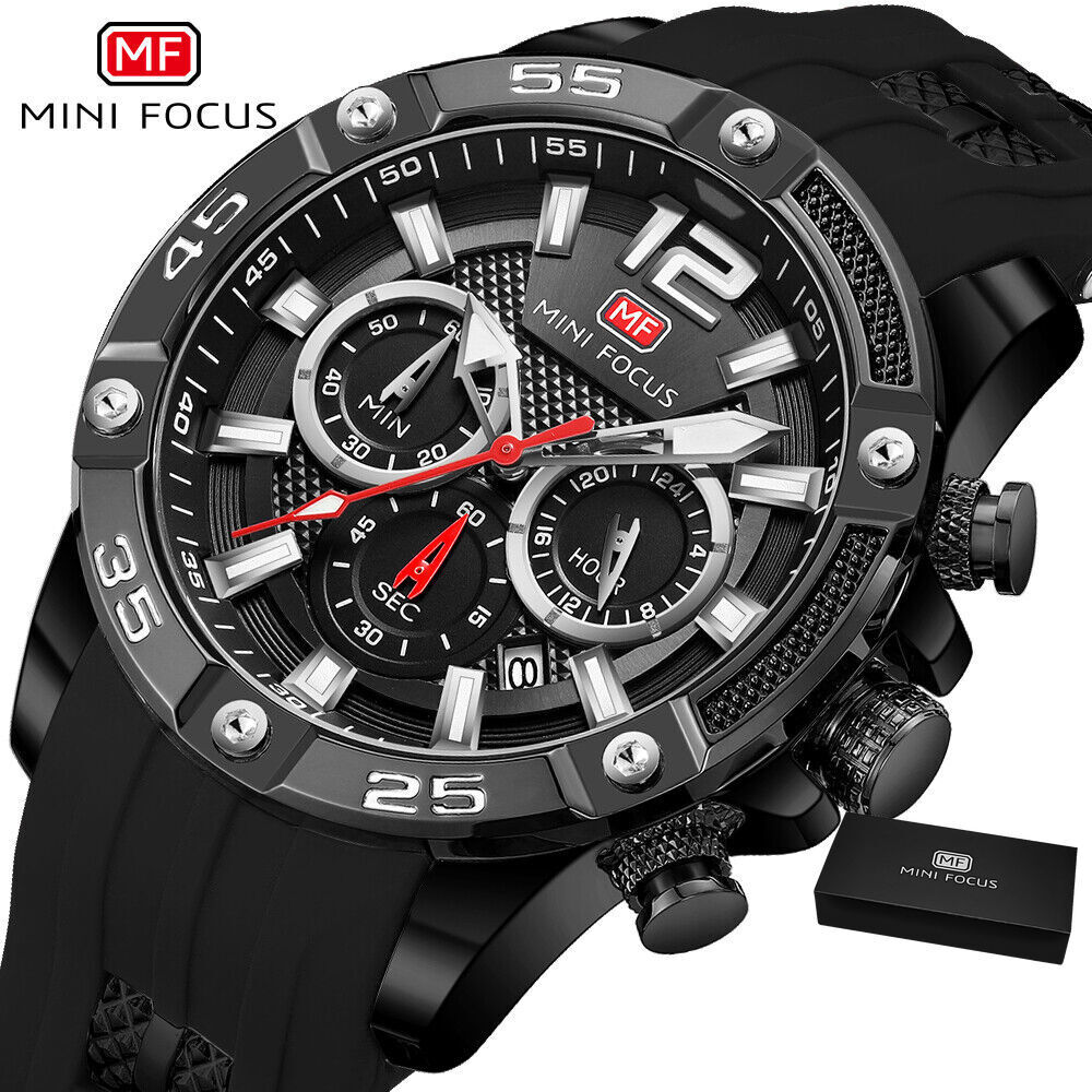 MINI FOCUS Men Watch Multifunction Male Red Wristwatch Fashion Boy Sport Watches