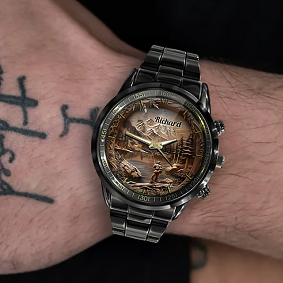 Personalized Fishing Watch Designed, Perfect Gift for Fishing Lovers