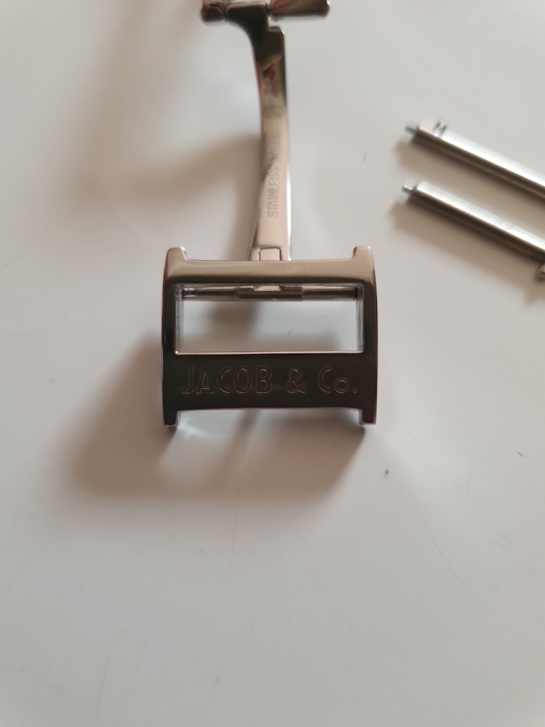 100% GENUINE JACOB & CO 18mm POLISHED STAINLESS STEEL DEPLOYMENT CLASP
