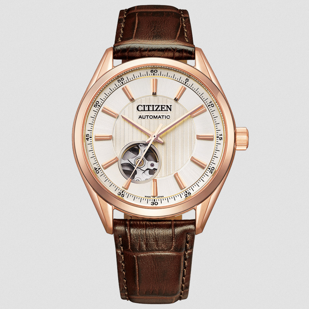 Citizen NH9112-19A Men’s Automatic Mechanical Rose Gold Tone Beige Dial Watch