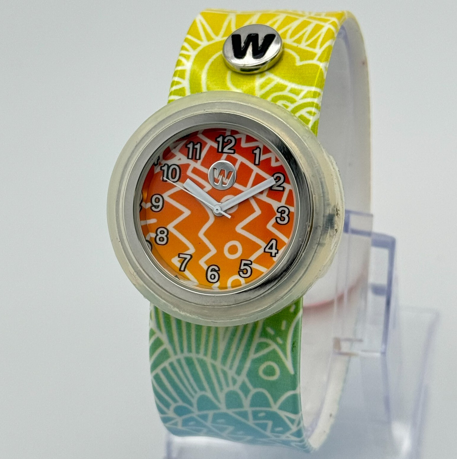 Women’s/Girl’s WATCHITUDE Multicolor Rainbow Doodles Slap Bracelet Watch, 36mm