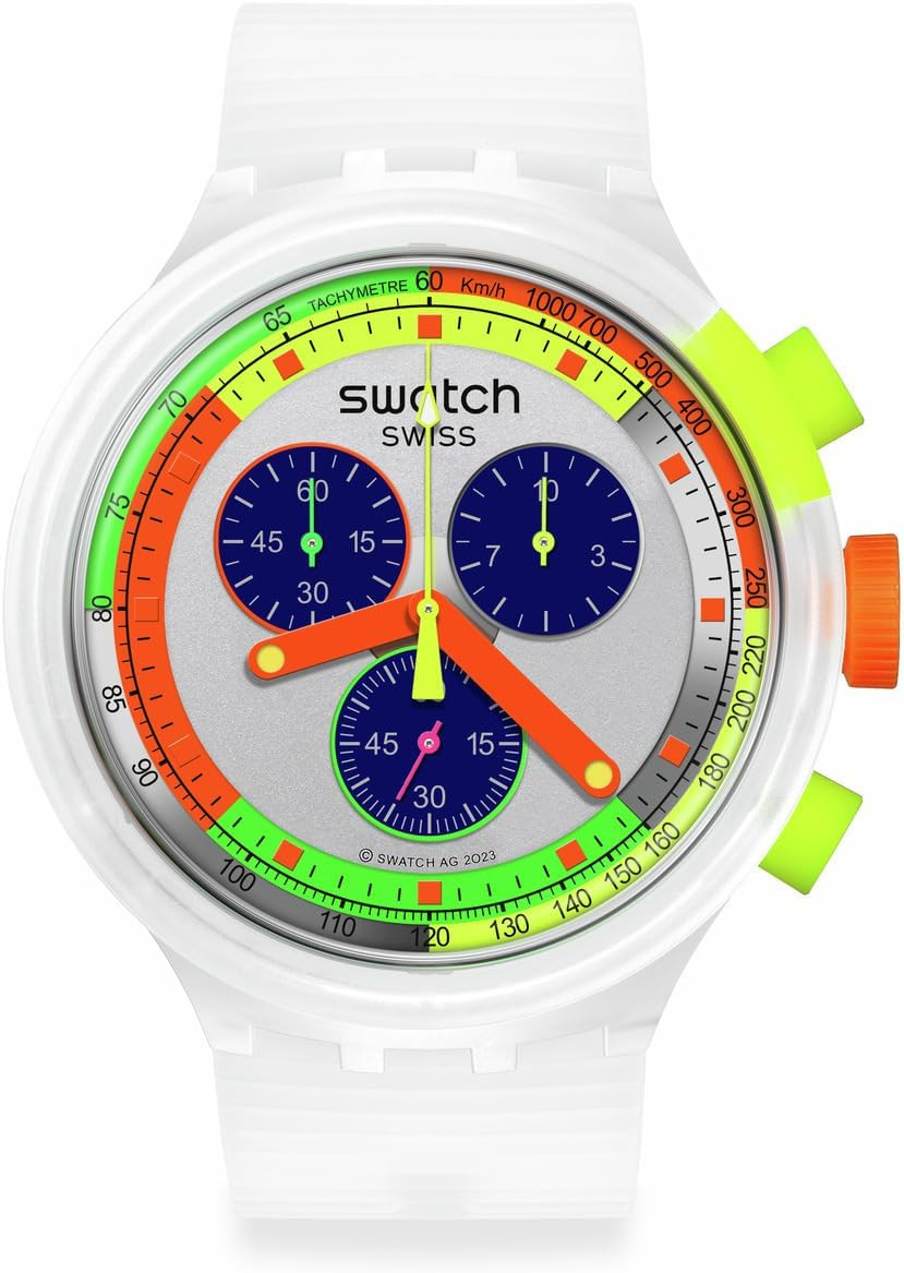Stylish Waterproof Unisex Chrono Watch – Bold Transparent Design