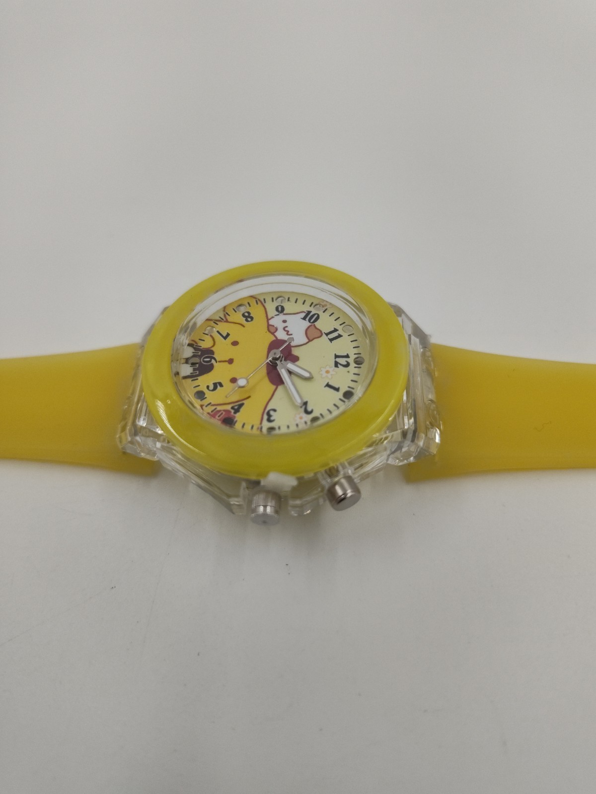 Kids Silicone Band Watch Quartz Analog Wristwatches Girls Lovely Yellow Watches