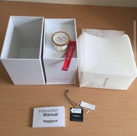 Tendence Gulliver Round Quartz Watch White Gold 100m Chronograph Timepiece