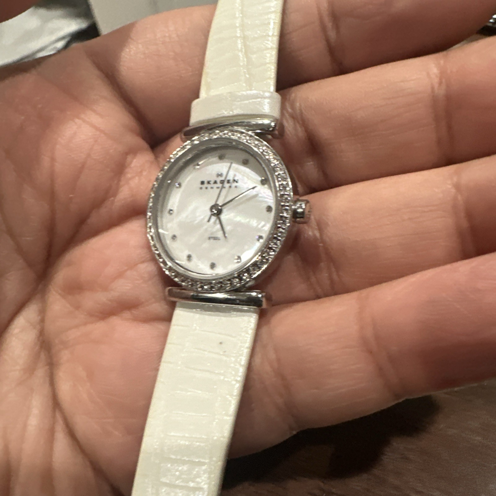 Untested Skagen Denmark Ladies Mother of Pearl Face Watch Water Resistant 3 ATM