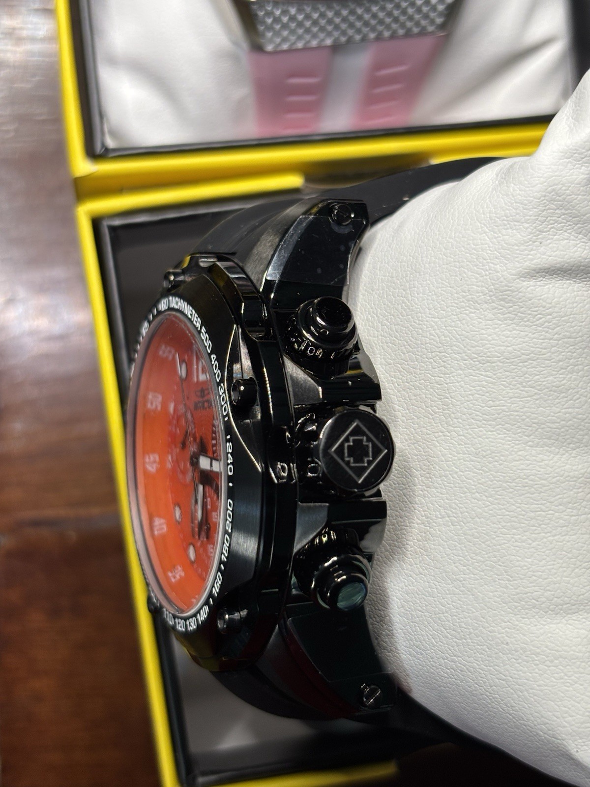 Invicta Men’s 51mm Speedway Chronograph Ronda Z60 FE Caliber Orange Dial Watch