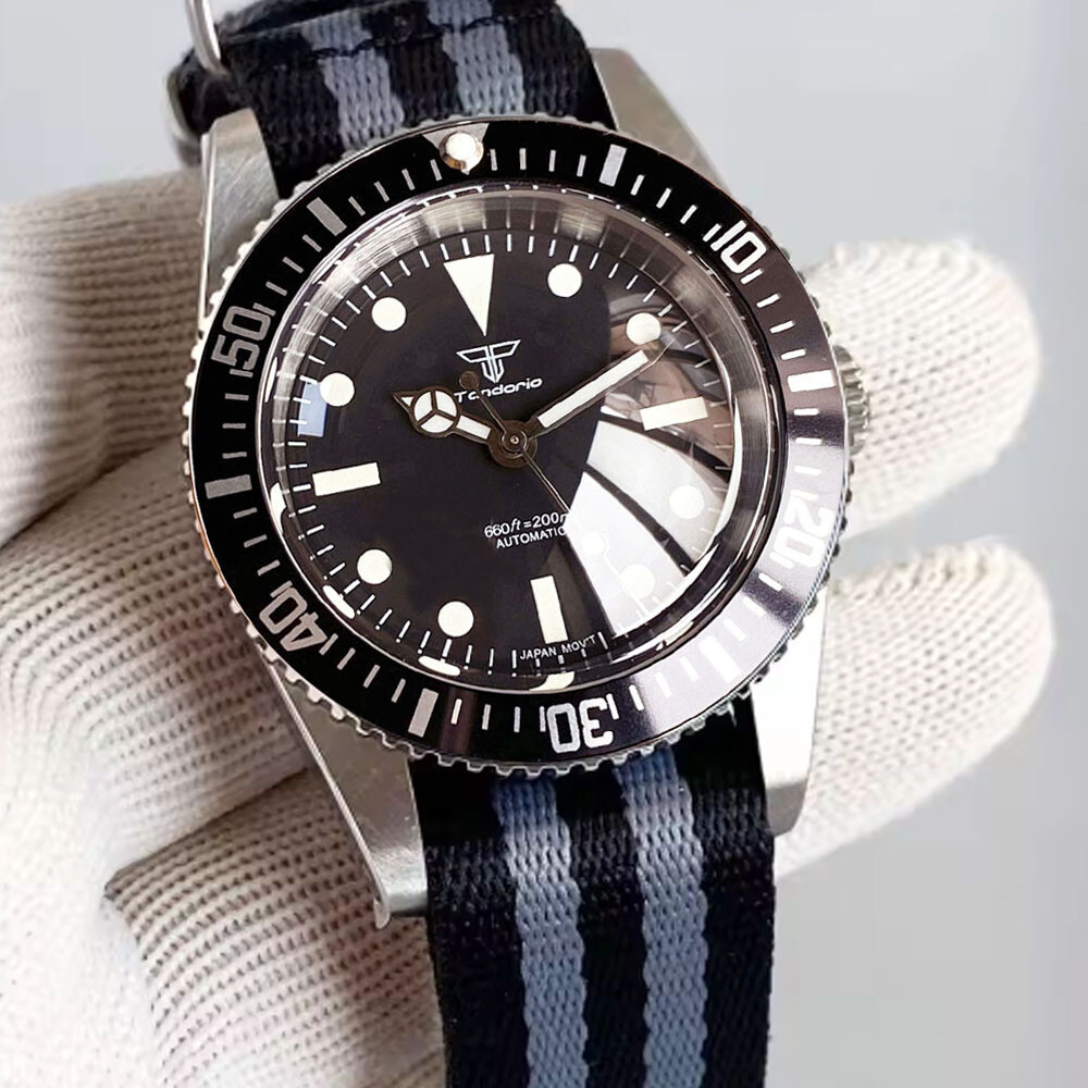 Tandorio Lume Vintage 38mm Bubble Sapphire NH35A 200M Waterproof Auto Men Watch