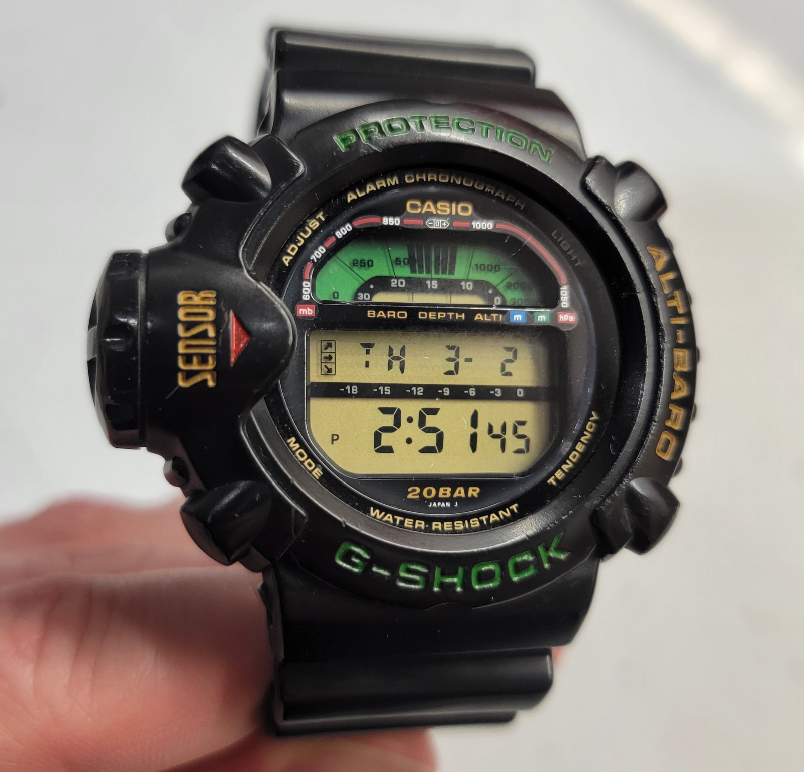 CASIO VINTAGE G-SHOCK DW-6500GJ-1A SKYFORCE 1994 Japan T Altimeter Barometer