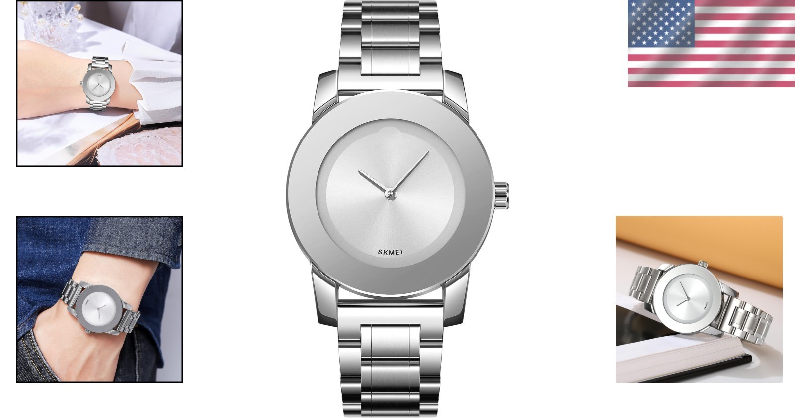 Frameless Luxury Quartz Watch with Diamond Touch – Unisex, 30M Water Resistance