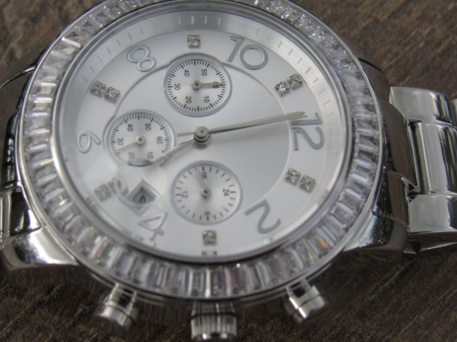 NEW SILPADA Stainless Steel Silver CZ Baguettes Finishing Touch Watch T2956 2956