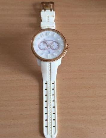 Tendence Gulliver Round Quartz Watch White Gold 100m Chronograph Timepiece
