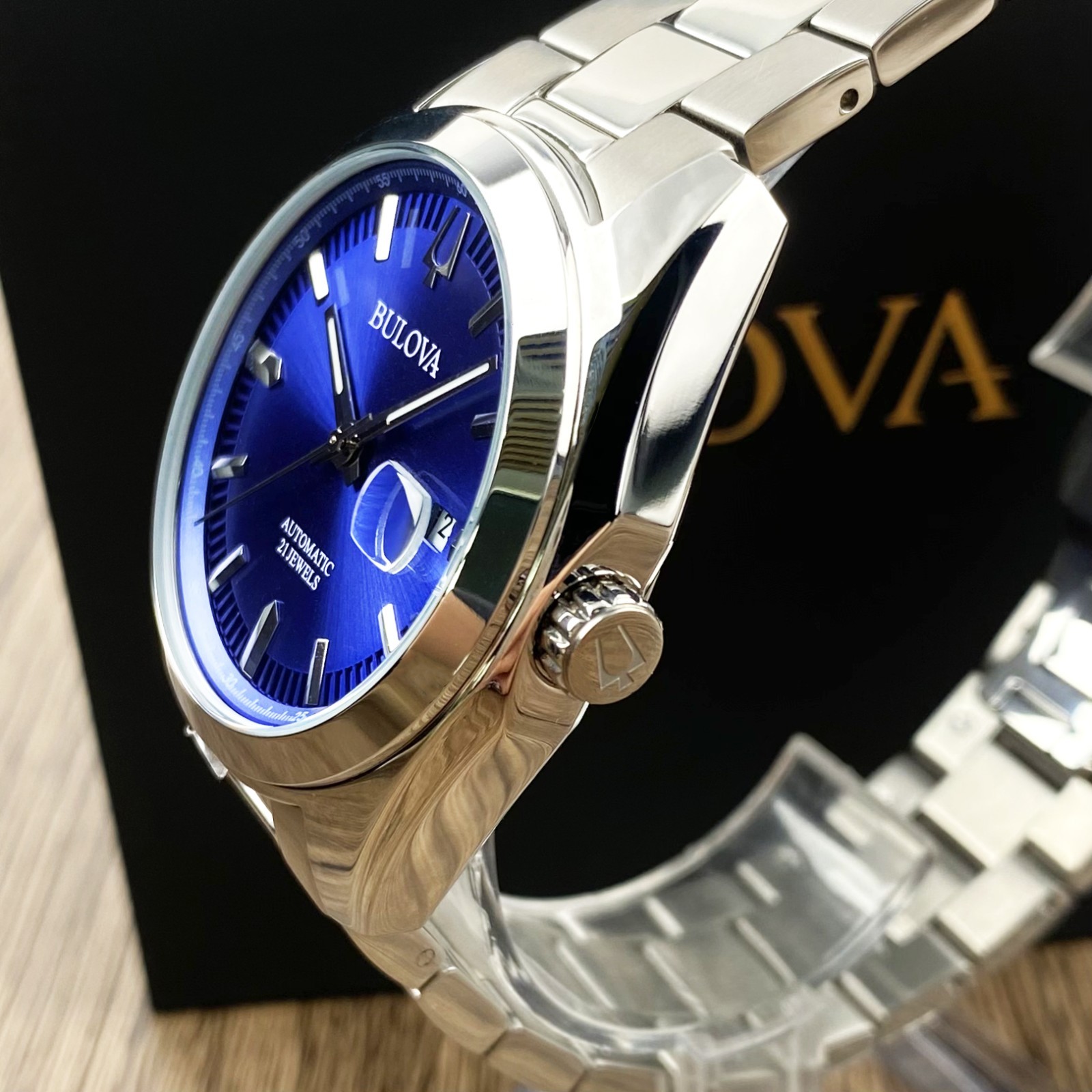 Bulova Surveyor 96B436 Blue Dial Stainless Steel Automatic Men’s Watch