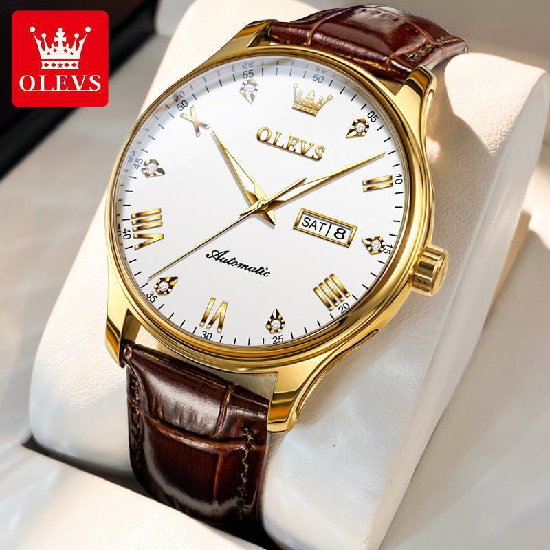 OLEVS Waterproof Luminous Luxury Diamonds Dials Men’s Automatic Mechanical Watch