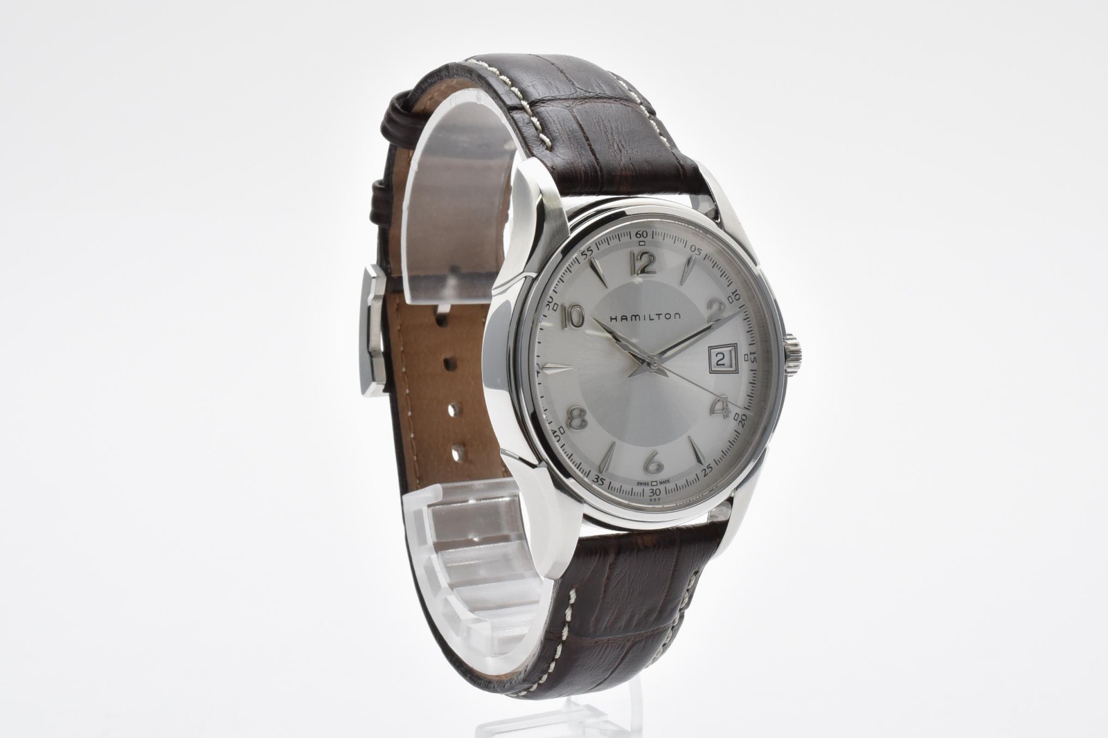 New Batt HAMILTON Jazzmaster H324110 Silver Dial Date Quartz Men’s Watch JAPAN