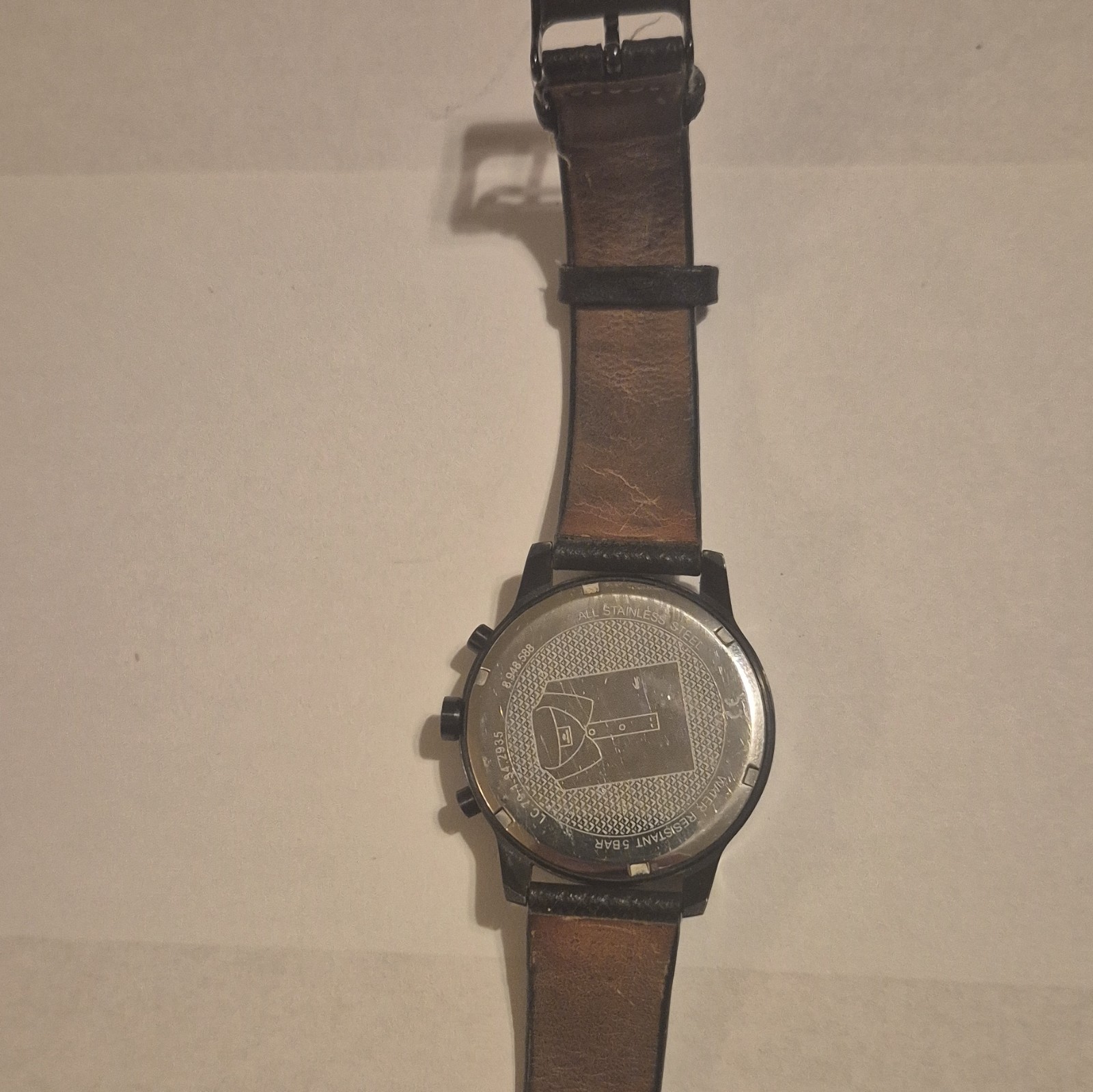 Lacoste 12.12 Men’s Black Quartz Chronograph Watch 50m Leather Strap