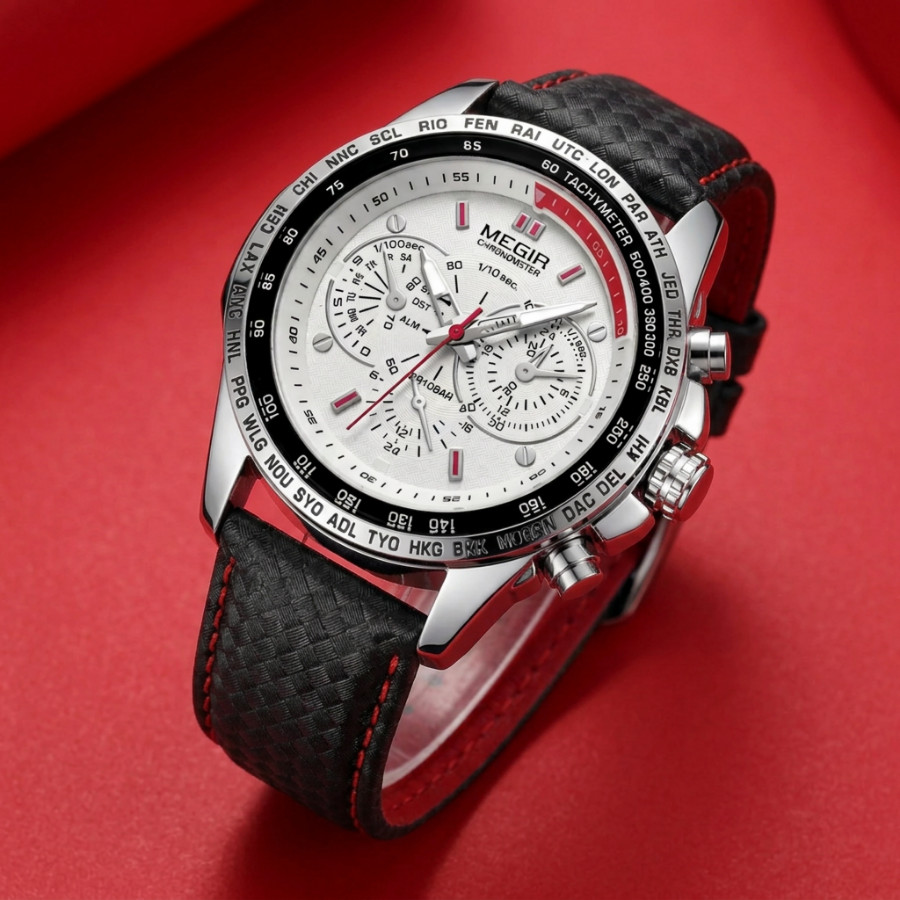 Waterproof Durable MEGIR Men’s Stainless Steel Analog Sports Quartz Wrist Watch