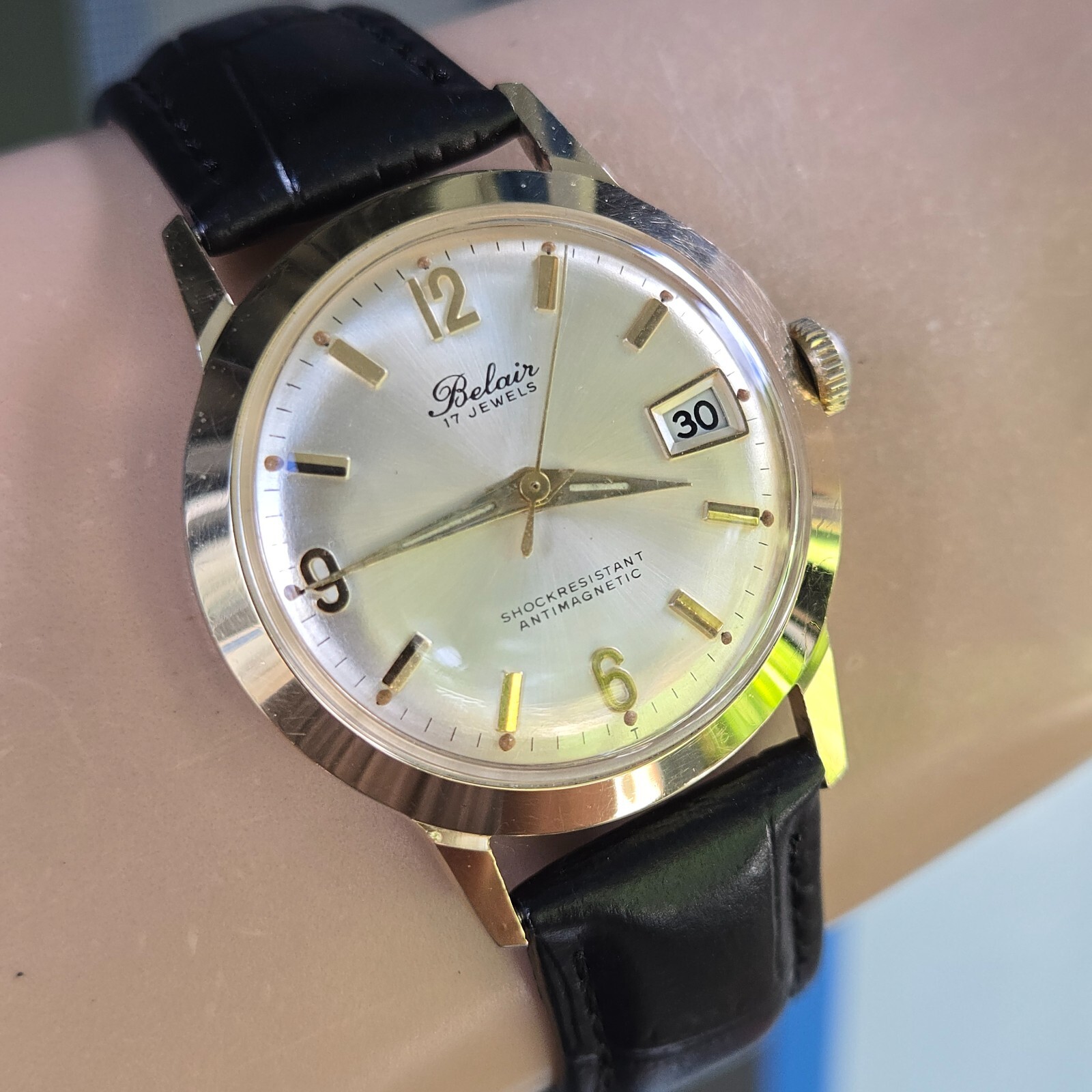Vintage BELAIR men’s manual wind watch France Lorsa P75 17Jewels DATE 1960s