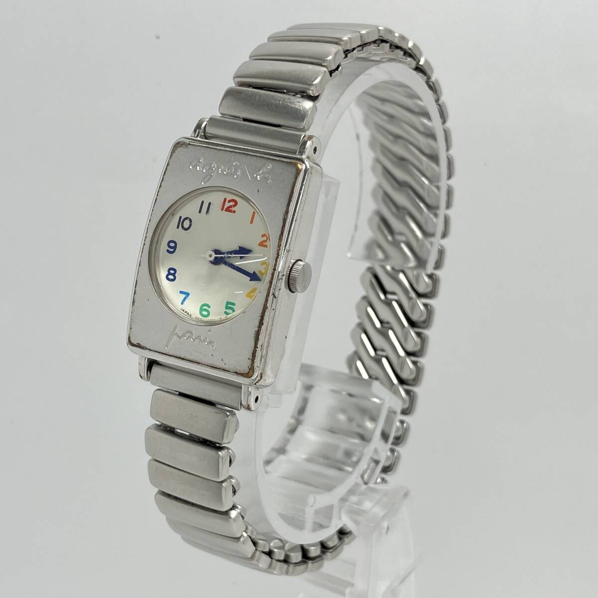 agnes b V401 1620 Quartz Square Wristwatch Leather Belt Not Genuine Lot