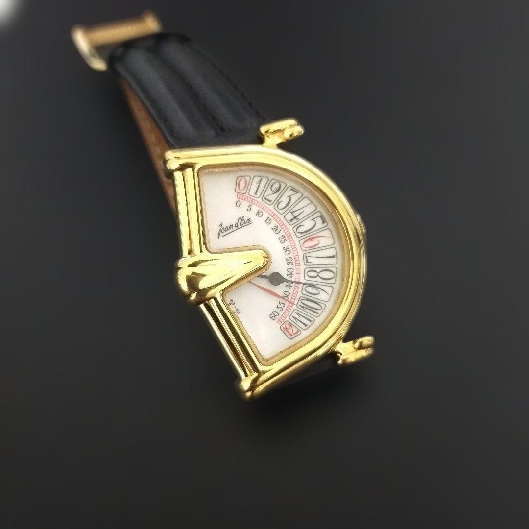 Jean d’Eve Sectra Retrograde Quartz Watch Rare Swiss Vintage Unisex Gold Tone