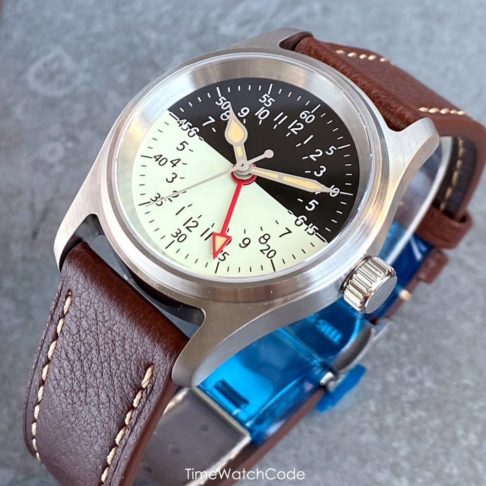 GMT Watch for Men NH34 Automatic Movt Pilot Waterproof Sapphire Luminous 36mm