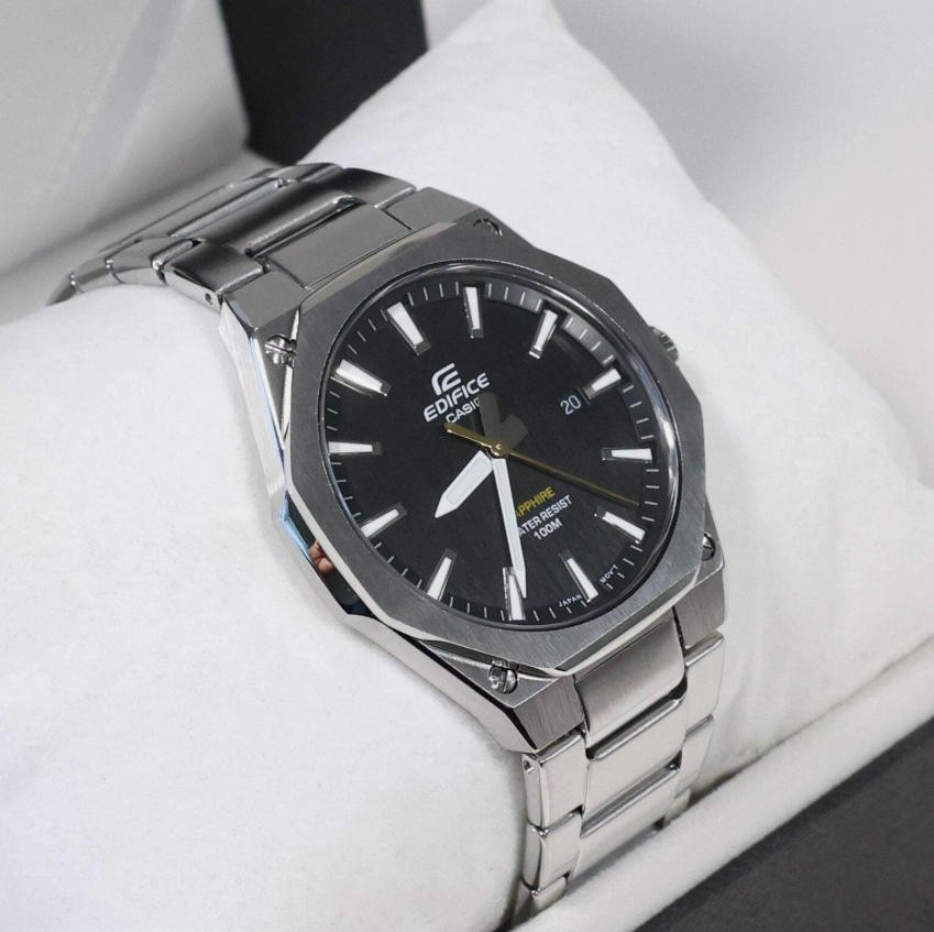 Casio Edifice EFR-S108D-1AVUEF Men Watch Black Dial Stainless Steel Quartz Sport