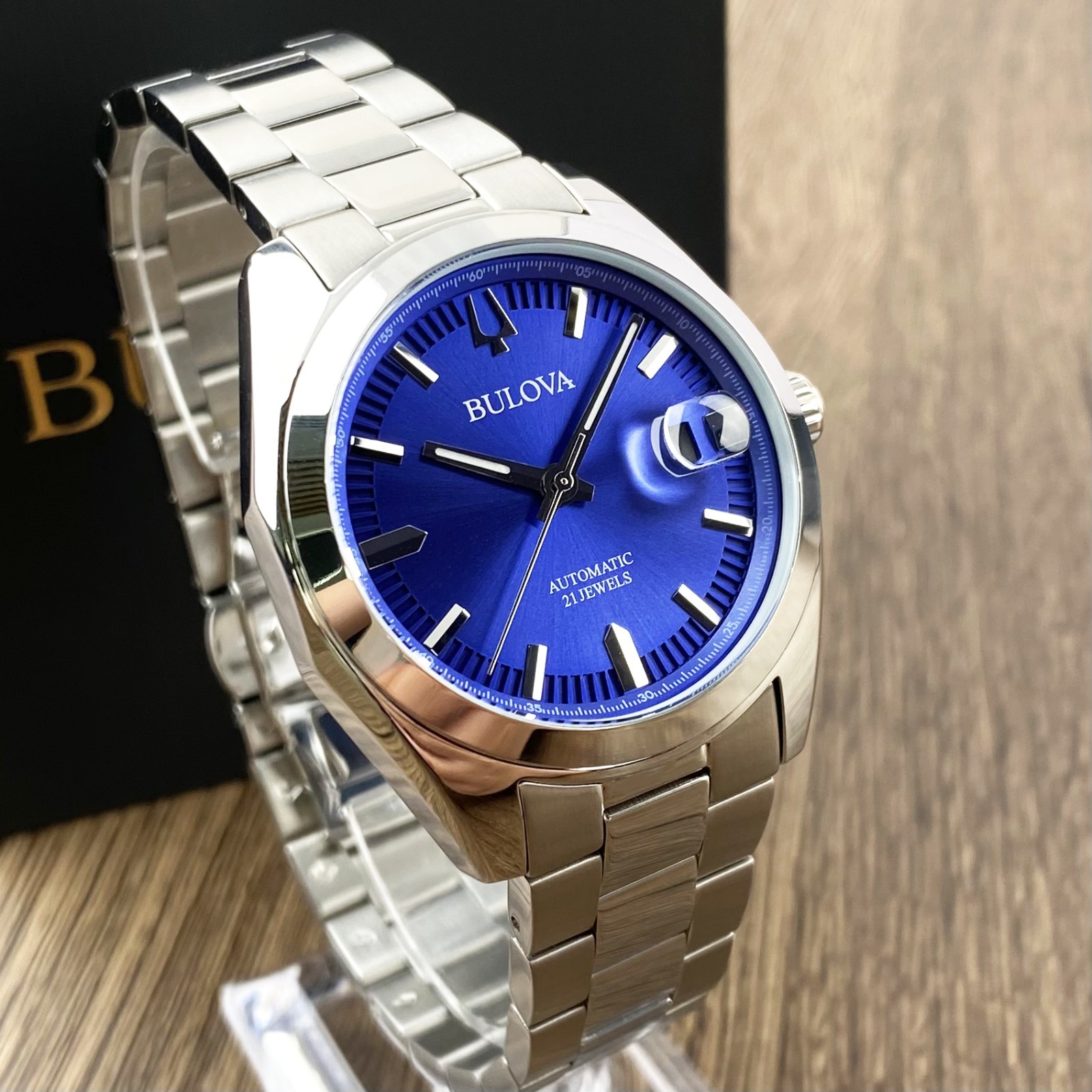 Bulova Surveyor 96B436 Blue Dial Stainless Steel Automatic Men’s Watch