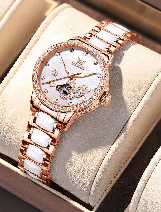 OLEVS Waterproof Luminous Diamonds Dials Automatic Mechanical Watch Women’s