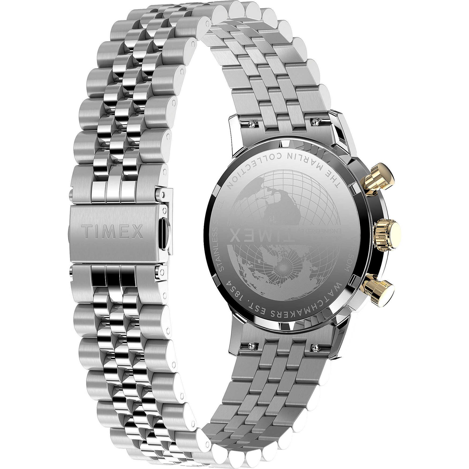 Mens Wristwatch TIMEX MARLIN TW2W60100 Chrono Stainless Steel Champagne
